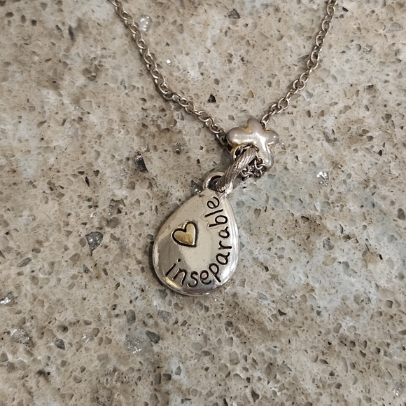 Brighton Sisters Inseparable Reversible Two Tone Small Pendant Necklace - Picture 6 of 7